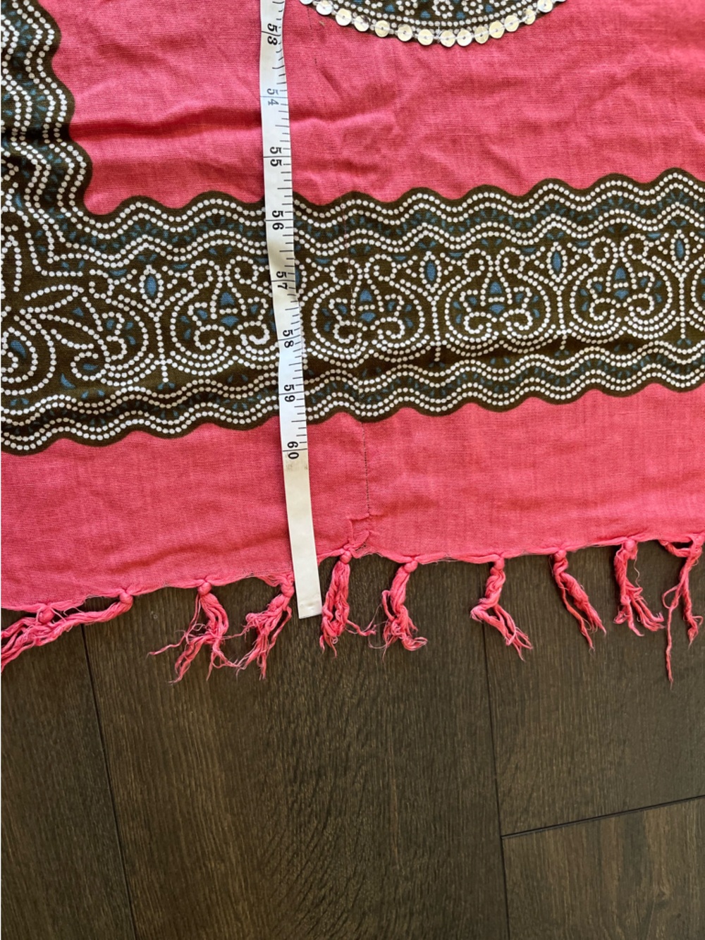 Pink Sequin Boho Scarf - Picture 8 of 8